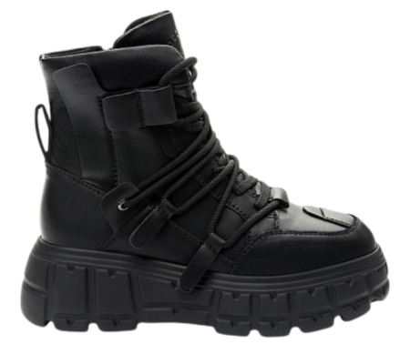 Ботинки на высокой платформе для девочки / Черный / 36