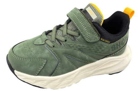 Кроссовки из экокожи для мальчика / Хаки / 32