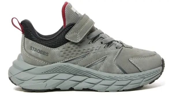 Кроссовки из экокожи для мальчика / Серый / 35