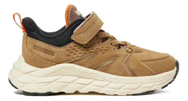 Кроссовки из экокожи для мальчика / Коричневый / 35