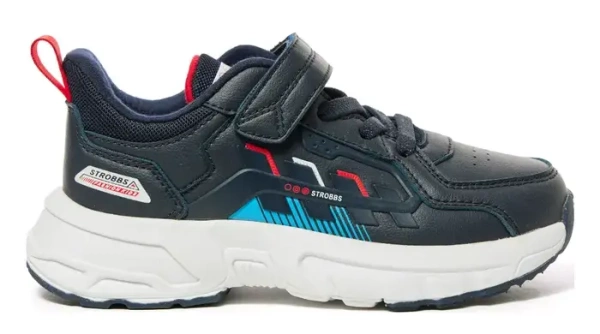 Кроссовки из экокожи для мальчика / Синий / 35