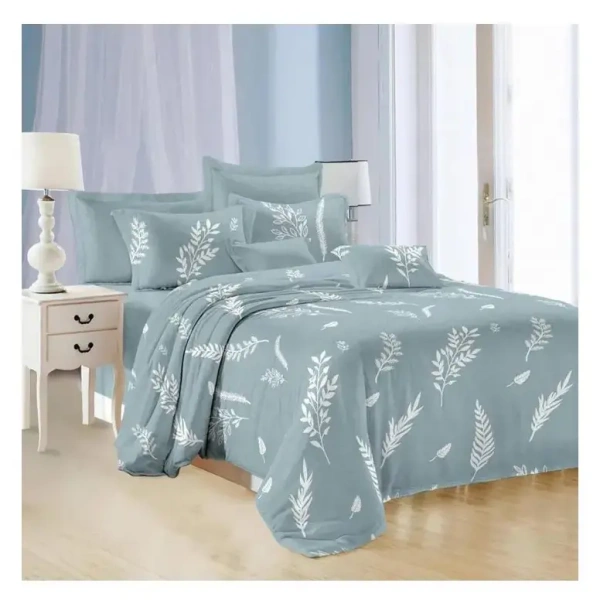 Комплект постельного белья, Евро / Зеленый / Евро