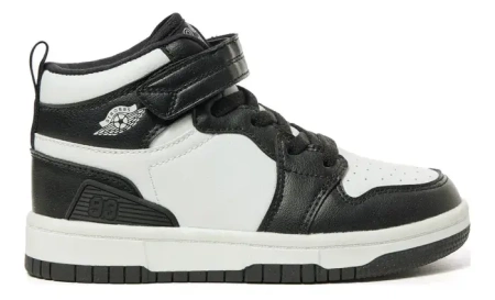 Кроссовки из экокожи для мальчика / Черно-белый / 34