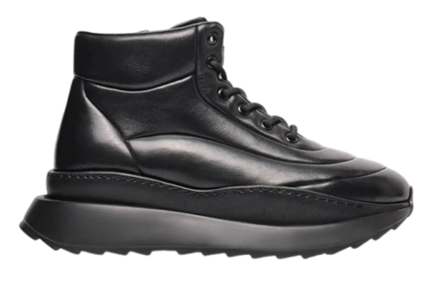 Кроссовки кожаные мужские / Черный / 39