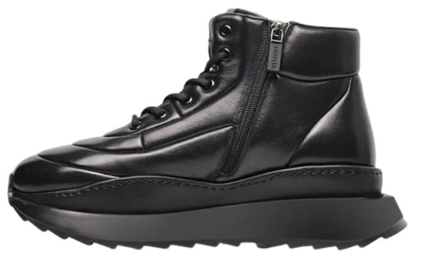 Кроссовки кожаные мужские / Черный / 39