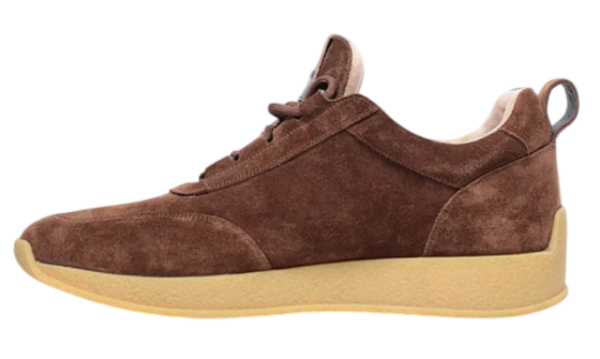 Кроссовки кожаные мужские / Коричневый / 39