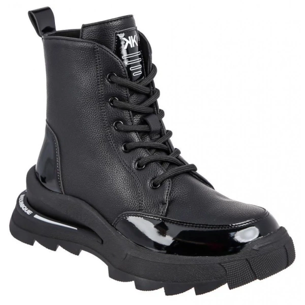 Ботинки из экокожи для девочки / Черный / 33