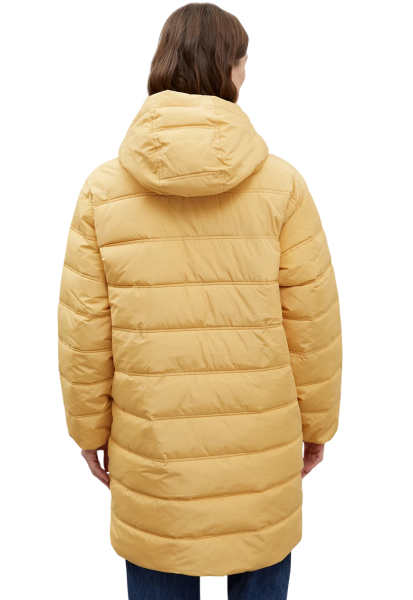 Утепленное пальто силуэта oversize / Желтый / 50