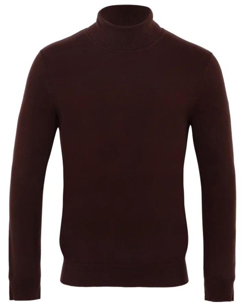 Водолазка прямого кроя мужская / Темно-коричневый / 52