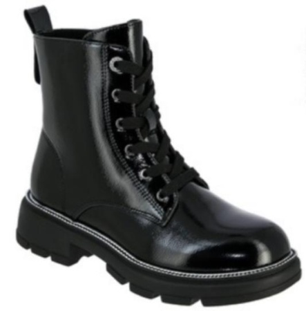 Ботинки из экокожи для девочки / Черный / 37