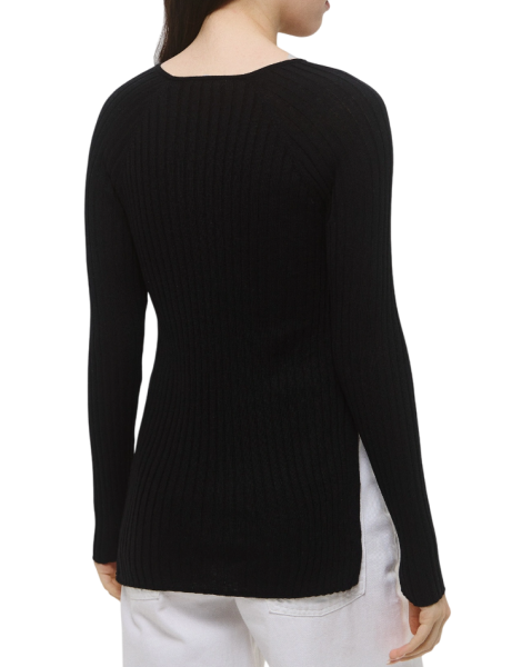 Джемпер с разрезами женский / Черный / 44