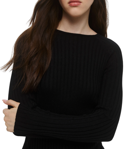 Джемпер с разрезами женский / Черный / 44