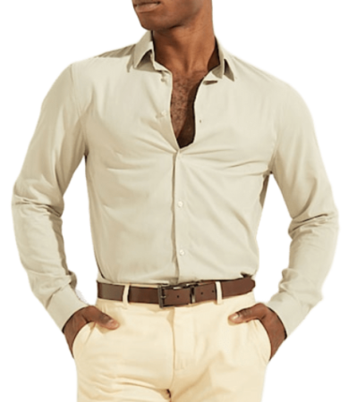 Рубашка мужская прямого кроя / Зеленый / 56