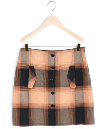 Юбка-мини в клетку женская / Бежевый / 42