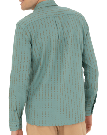 Рубашка хлопковая мужская / Бирюзовый / 48