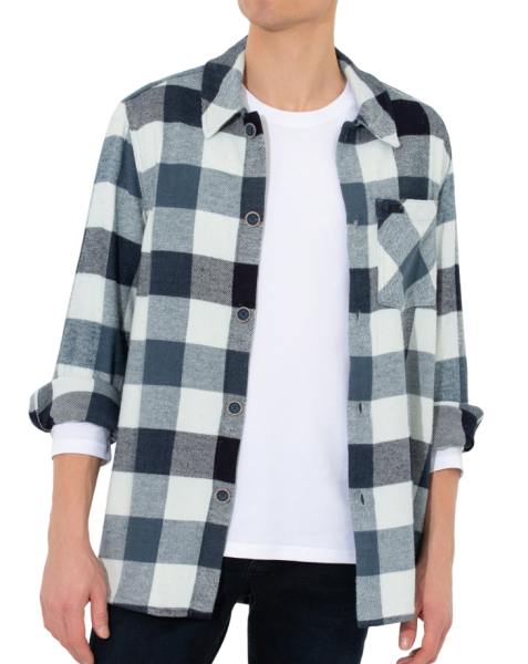 Рубашка хлопковая мужская / Тёмно-синий / 48