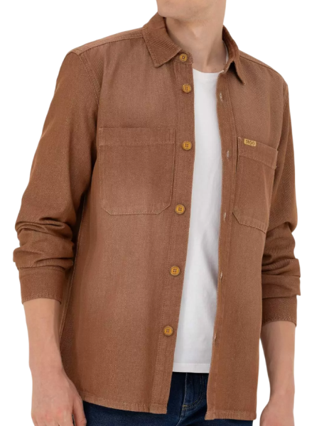 Рубашка хлопковая мужская / Коричневый / 46