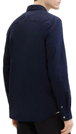 Рубашка льняная мужская / Синий / 46