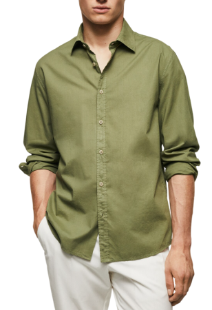 Рубашка с логотипом мужская / Хаки / 46