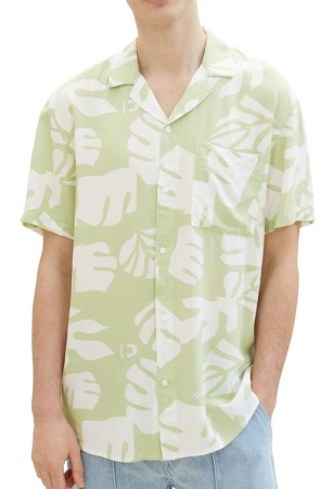 Рубашка с принтом мужская / Зеленый / 48