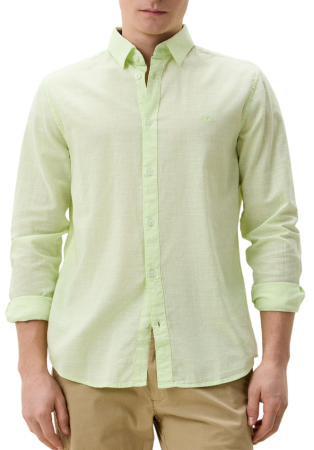 Рубашка хлопковая мужская / Зеленый / 52