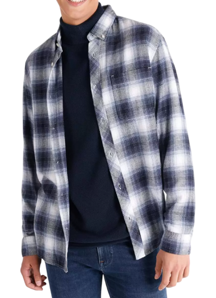 Рубашка с принтом мужская / Синий / 46