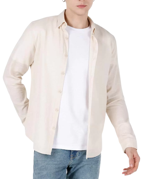 Рубашка хлопковая мужская / Бежевый / 54