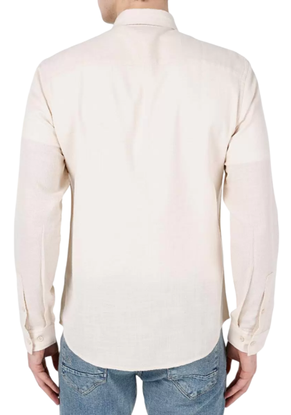 Рубашка хлопковая мужская / Бежевый / 54