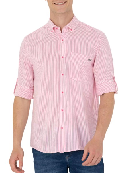 Рубашка с логотипом мужская / Розовый / 44