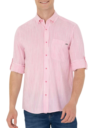 Рубашка с логотипом мужская / Розовый / 44