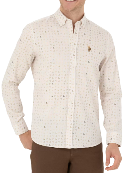 Рубашка с логотипом мужская / Бежевый / 44