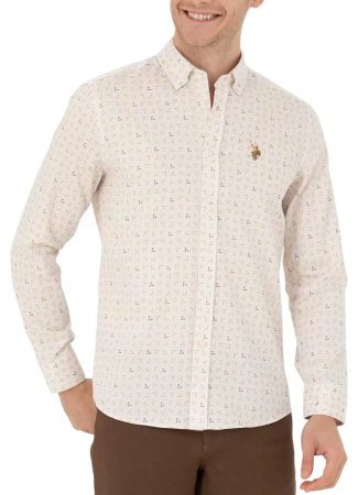 Рубашка с логотипом мужская / Бежевый / 44