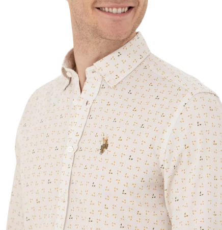 Рубашка с логотипом мужская / Бежевый / 44