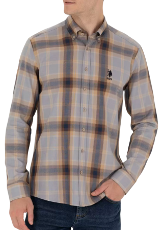 Рубашка с принтом мужская / Бежевый / 44