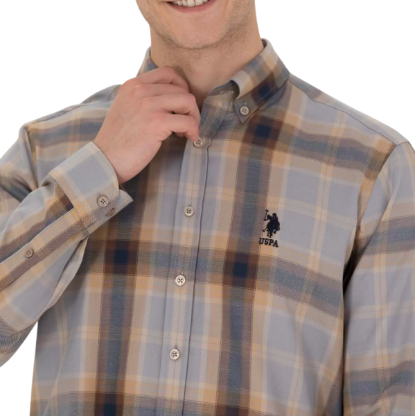 Рубашка с принтом мужская / Бежевый / 44