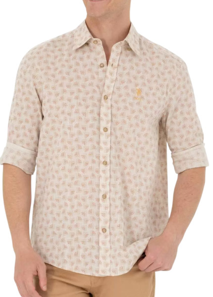 Рубашка хлопковая мужская / Бежевый / 46