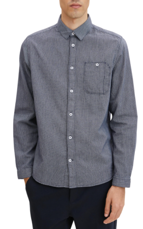 Рубашка хлопковая мужская / Синий / 50