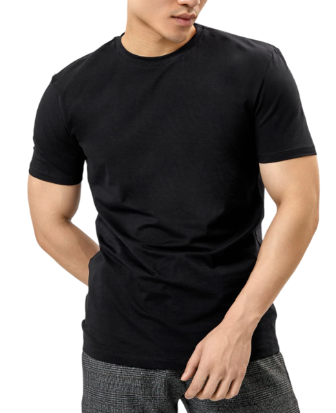 Футболка однотонная мужская / Черный / 48