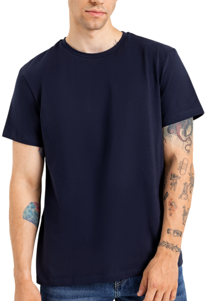 Футболка однотонная мужская / Тёмно-синий / 56
