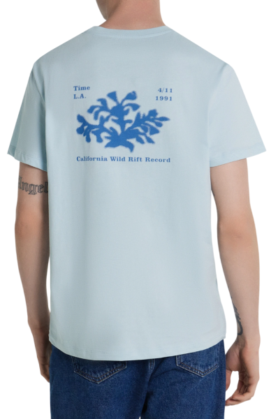 Футболка хлопковая мужская / Голубой / 46