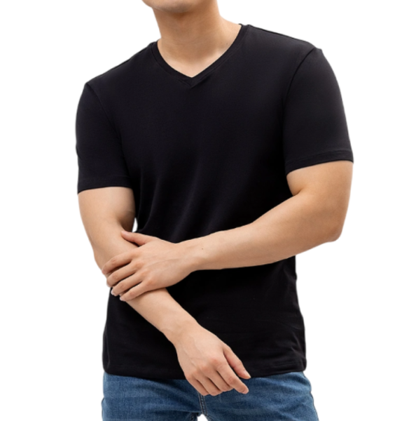 Футболка однотонная мужская / Черный / 48