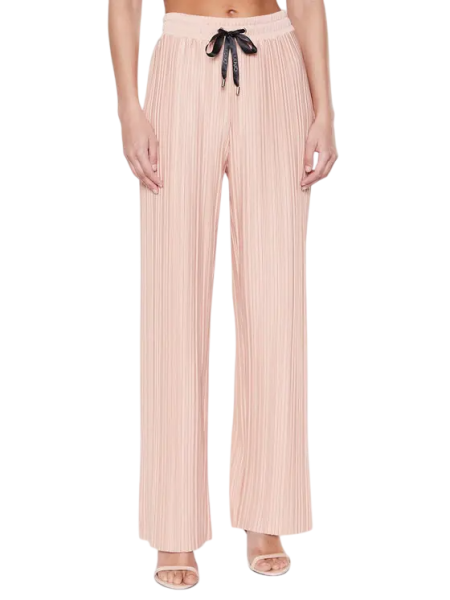 Брюки женские из плиссированной ткани / Персиковый / 40