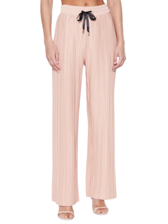 Брюки женские из плиссированной ткани / Персиковый / 42