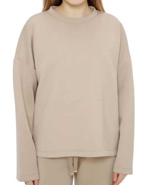 Свитшот с принтом женский / Бежевый / 40
