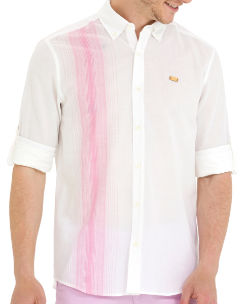 Рубашка хлопковая мужская / Белый / 48