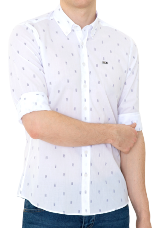 Рубашка хлопковая мужская / Белый / 46