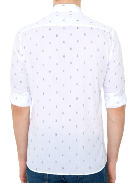 Рубашка хлопковая мужская / Белый / 46