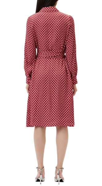 Платье из вискозы с принтом женское / Красный / 40