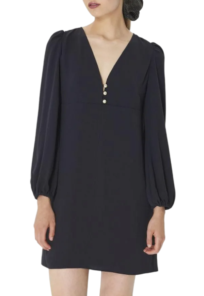 Платье c V-образным вырезом женское / Серый / 44