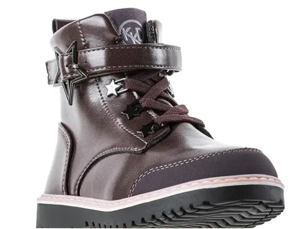 Полусапоги из экокожи для девочки / Бордовый / 26